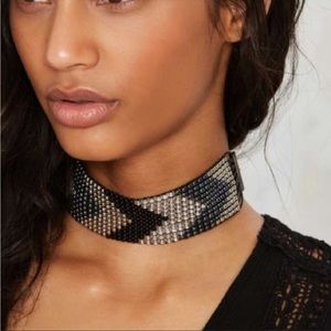 Nasty Gal Light As Arrow Gunmetal Choker Necklace NEW